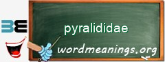 WordMeaning blackboard for pyralididae